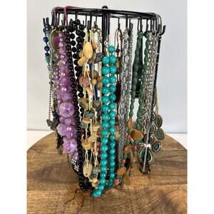 Vintage To Now Crystal Glass Boho Bead Necklace Lot, Wear, repair 25 pcs